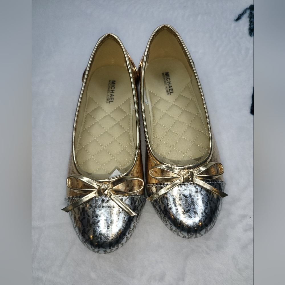Michael Kors Rover Jessa Slip On kids size 13 MK100282C Brown Gray Bow